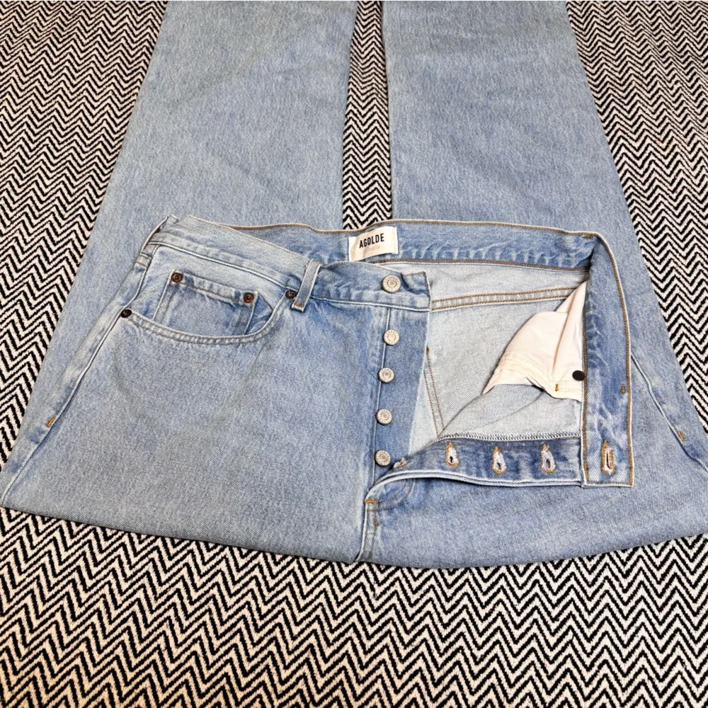 AGOLDE | Lana Slice Jeans Straight Leg Mid Rise | Sz 30 | NWOT - Picture 3 of 9